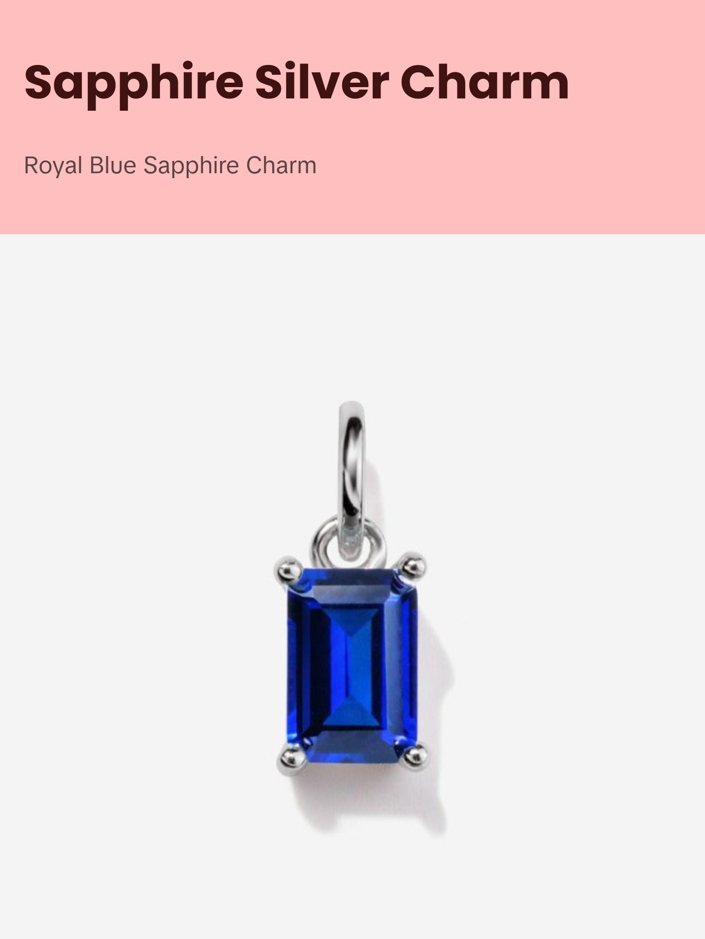 Sapphire Silver Charm