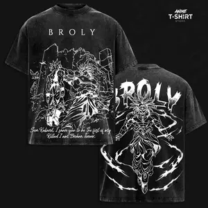 Broly - DBZ Vintage Washed Tee, Anime Graphic T-Shirt, Oversized Unisex Top , Washed Oversized Unisex Streetwear,, Anime Fan Gift
