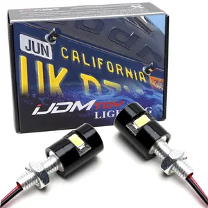 iJDMTOY Black Finish Stub-Mount Xenon White LED Number Plate Lights For Jeep/SUV Truck Spare Tire Mount License Plate or Relocated License Plate