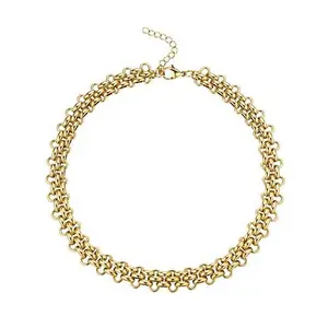 Stately Steel Stainless Steel Triple Rolo Chain Necklace