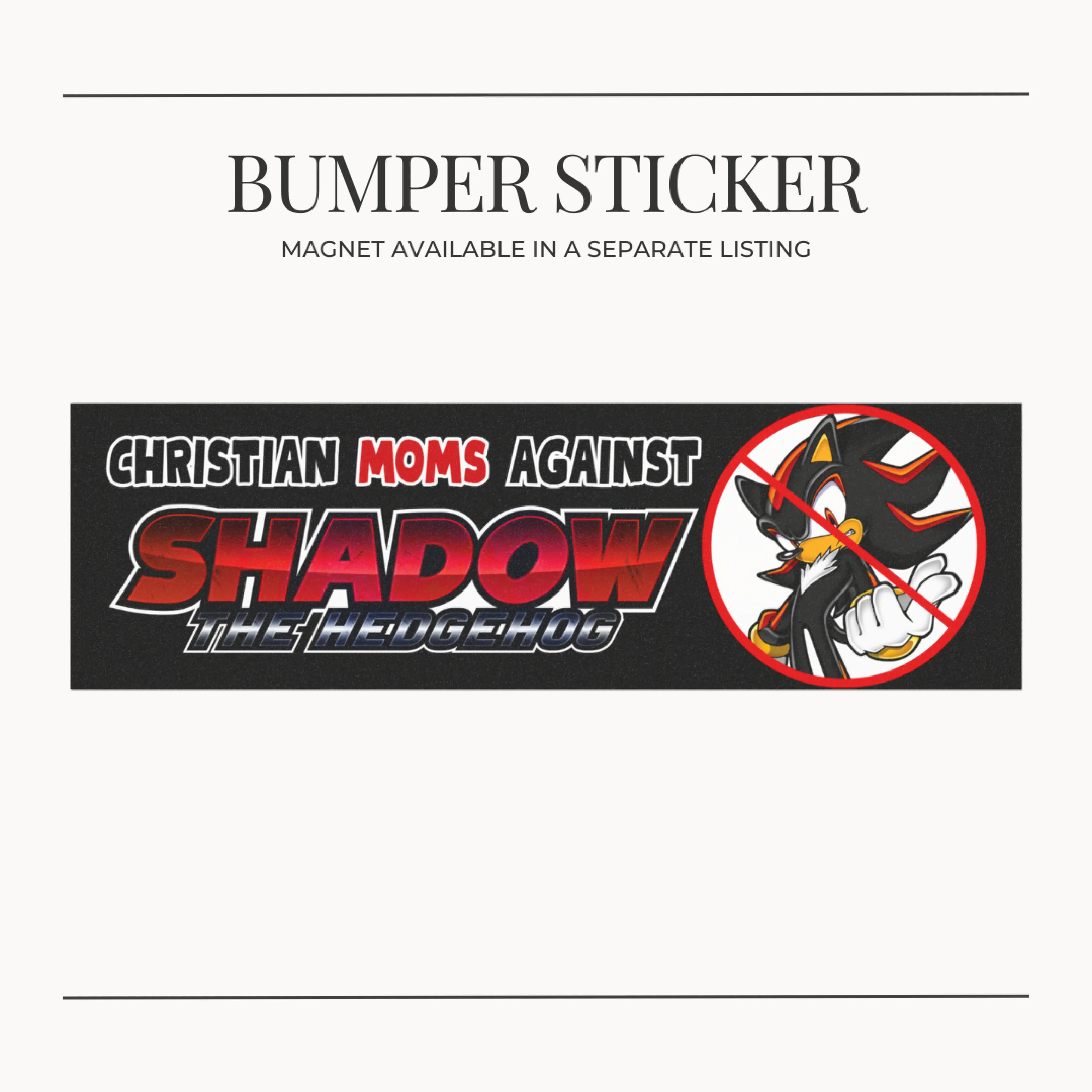 BUMPER STICKER Christian Moms Against Hedgehog Shadow Funny Cringe Silly Shadow Meme  for Car Vehicle Decoration