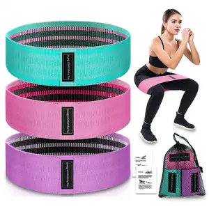 Exercise Bands 3 Levels Fabric Resistance Bands for Working Out Multi-colored Fabric Booty Bands for Leg Strength Training Rehab Yoga Squat Yoga Stretch Strap Strength Band Loop Pilate Flexbands Fitness
