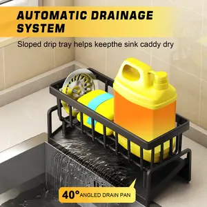 Premium Metal Sponge Drain Holder – Rust-Proof Kitchen Sink Rack with Smart Drying Design & Compact Countertop Storage
