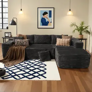 105" Modern Modular L-Shaped Sectional Sofa - Frameless Cloud Sofa with Soft Cushions & Easy Assembly, Modular Design for Large Spaces Suitable for Living Room, Bedroom, Apartment - Lightweight Fabric Furniture, DIY Home Decor