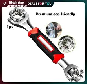 1pc Universal Double-ended Wrench Tool for Home & CarRepair,360 Degree Rotating Head SocketWrench,Combination Wrench Set,52 in 1Multifunctional Socket  metal Wrench Magnetic Organizer Tray Versatile Stainless Steel