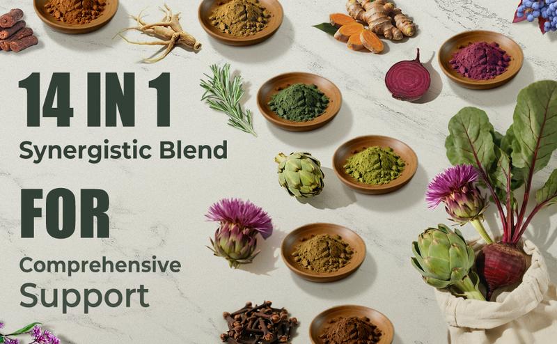 Liver Cleanse Detox & Supports - Natural Liver Support Supplement,Ingredients with Milk Thistle and Dandelion Root,Daily Support and Detox