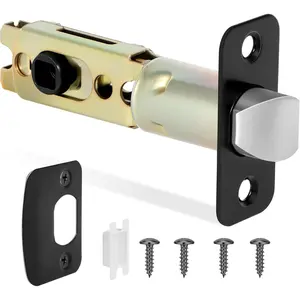 1 Pack Black Door Lock Replacement Parts, 8mm Square Spindle Hole 45°Rotation, Fits 2-3/8" or 2-3/4" Backset, Includes Strike Plate & Mounting Screws