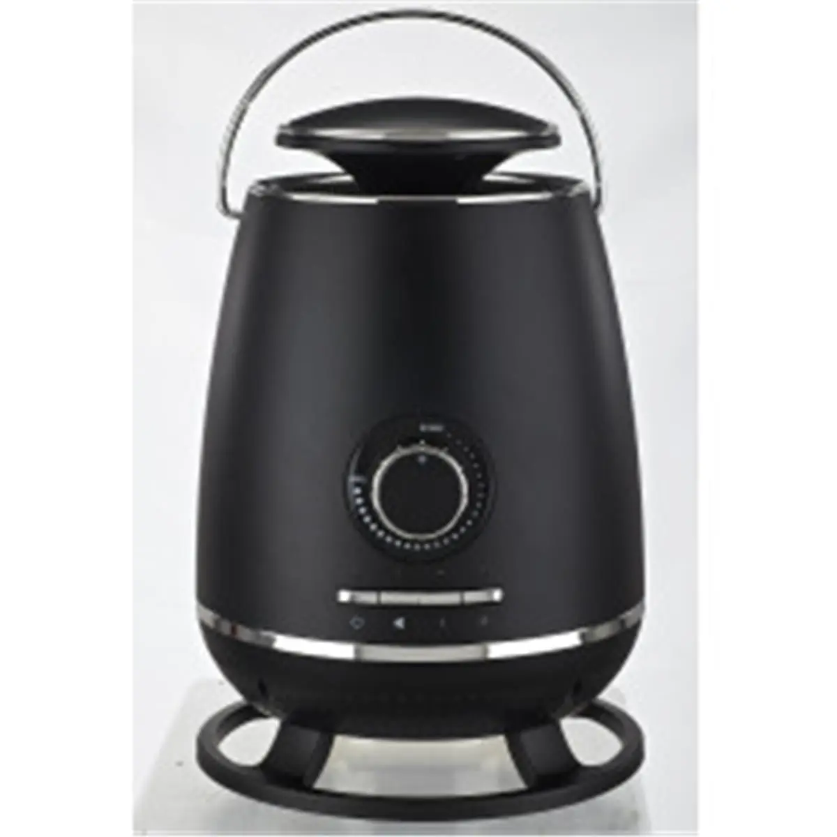 Portable 360-Degree Surround Ceramic Heater - Black, Manual Control, 2 Heat Settings, 360-Degree Safety Tip, 7 lbs, Blue Light Feature