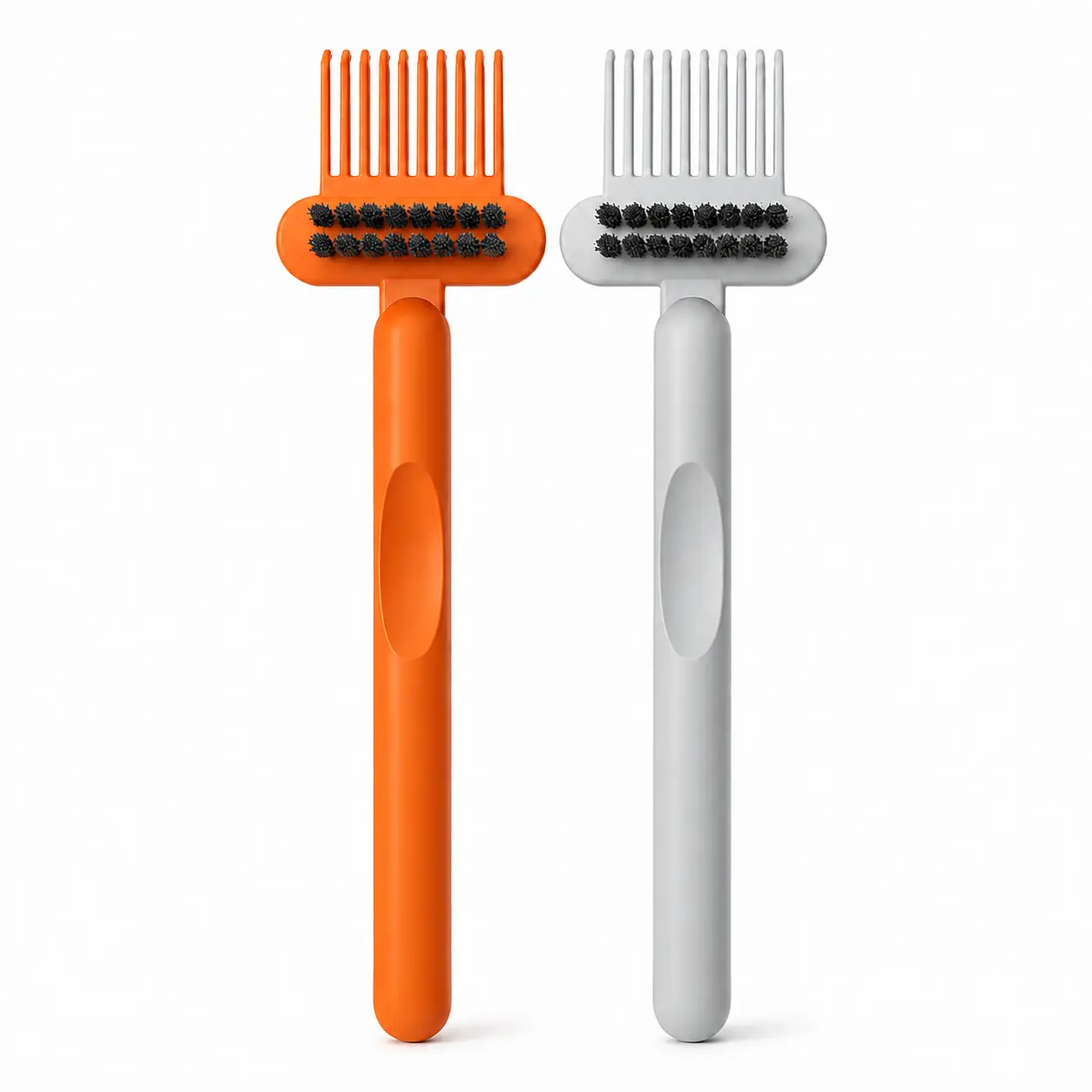 Hair Brushes & Comb Cleaner Set, 2-Pack Naturally Derived Dual Tool with Rake Brush & Bristles for Easy Hair, Dust, Dandruff & Buildup Removal - Portable for Home Use