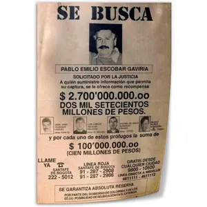 Colombian Drug Lord Pablo Escobar Portrait Art Poster 3 Canvas Art Wall Printing Office Bedroom Aesthetic Living Room08x12inch(20x30cm) Unframe-style