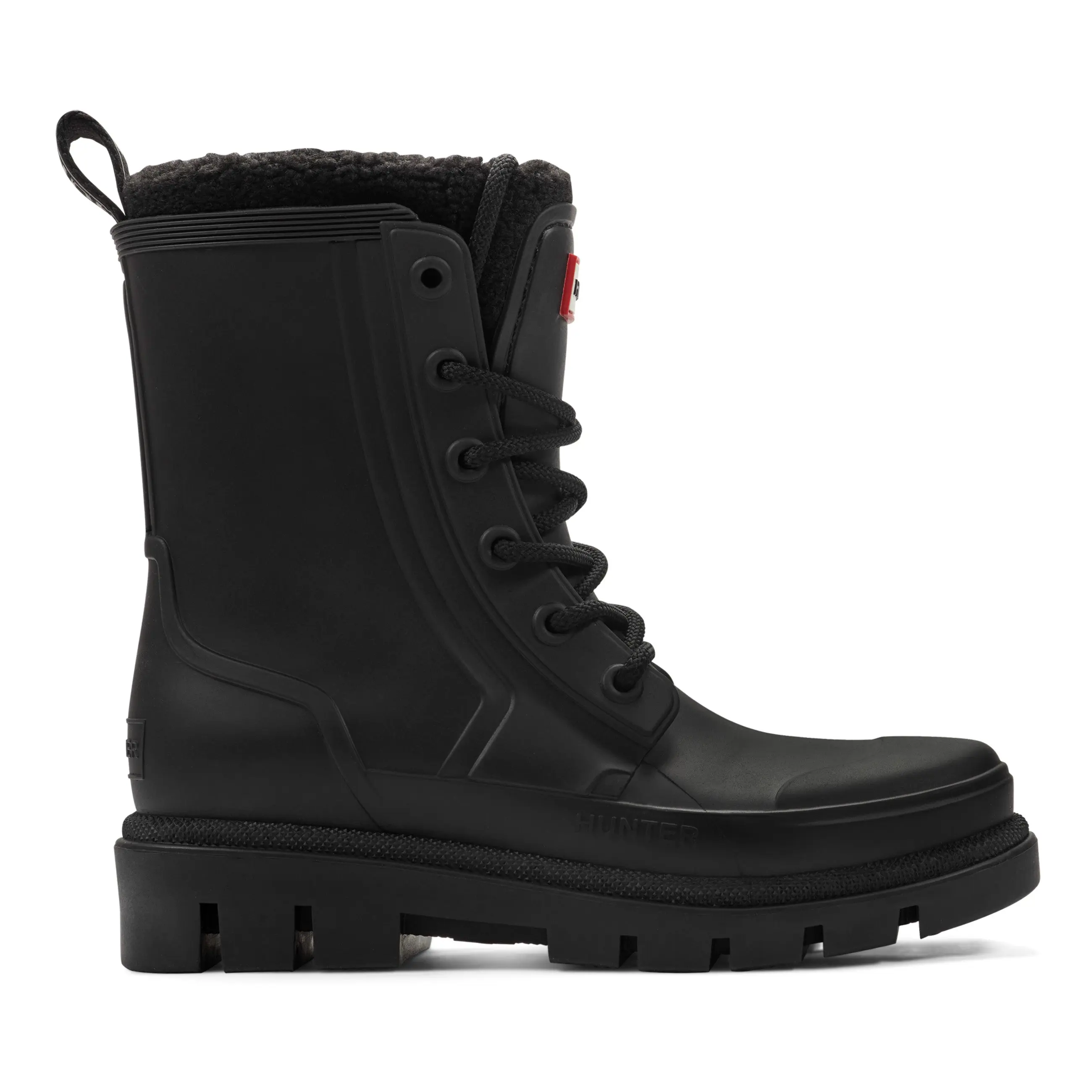 HUNTER BOOTS HW DIANA INSULATED WATERPROOF LACE-UP RAIN BOOTS