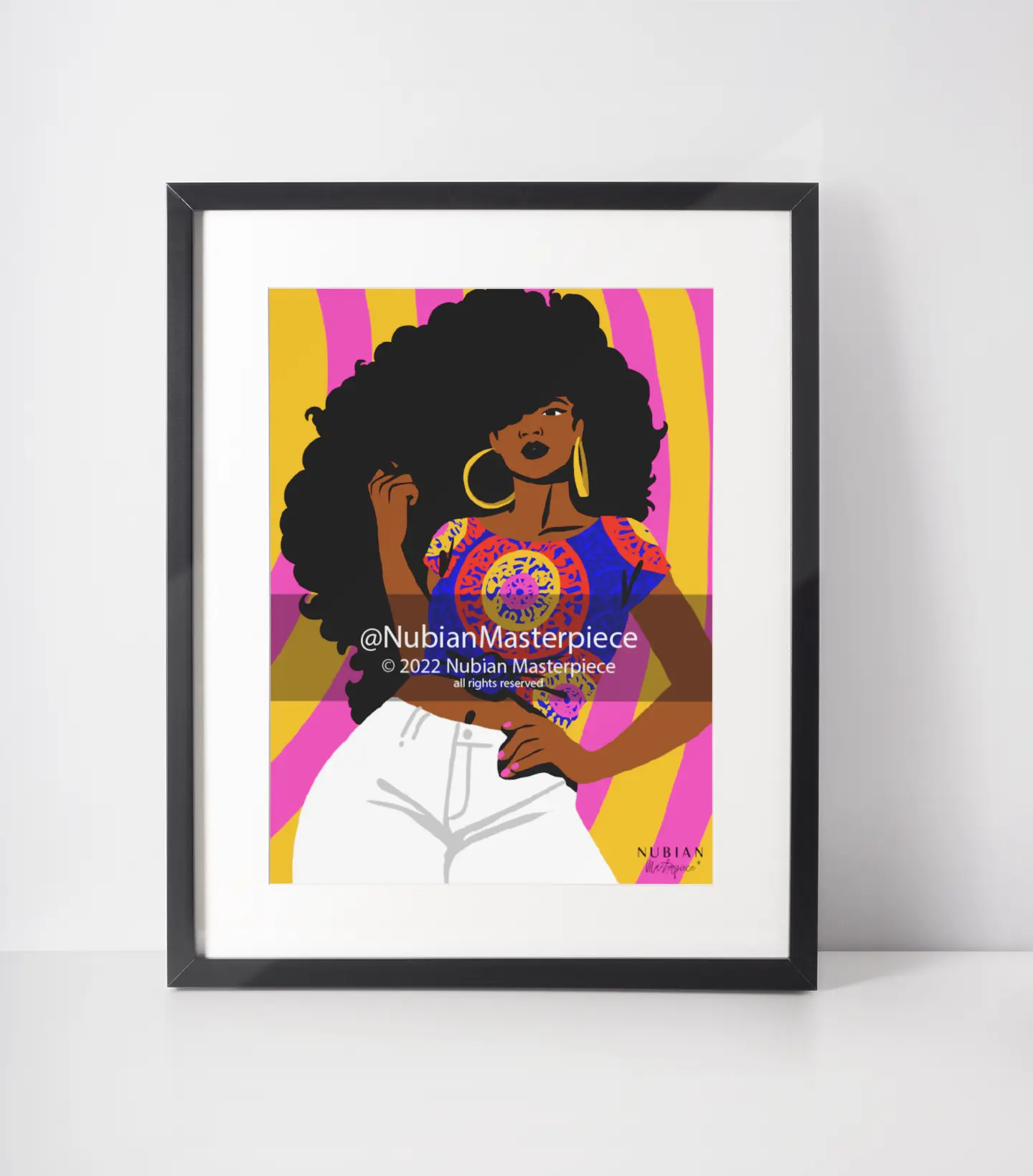 "Melanin Magic: Posh" - Nubian Masterpiece 11x17 Inch, Wall Art Print or Wall Art Print + Frame, Durable Plastic Frame with Sawtooth Hanging Hardware, Easy-to-Open Tabs, Decor Poster