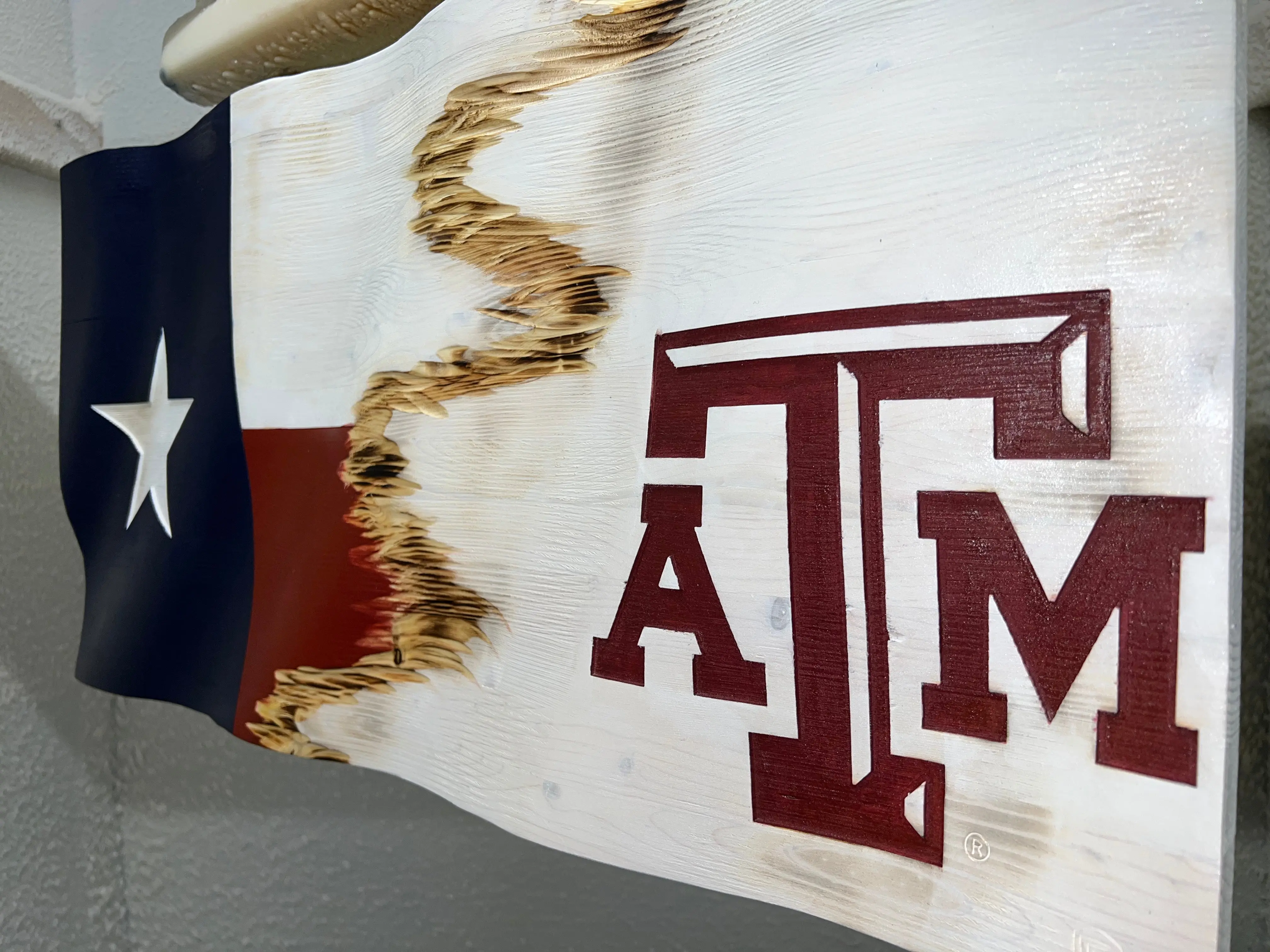 Texas A&M Aggies Custom Jack — 3D Wooden College Fan Flag Wall Art