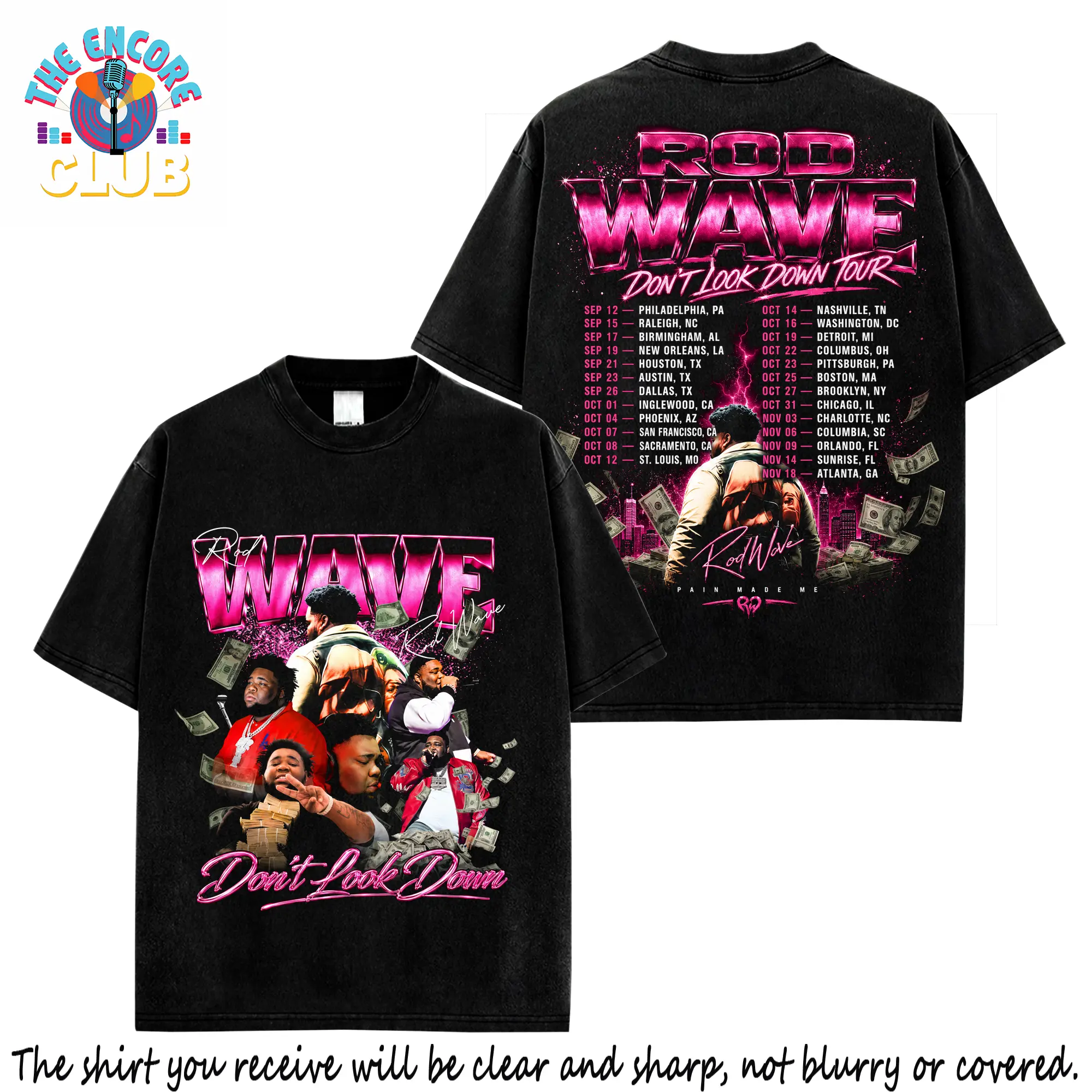 Rod Wave Don’t Look Down Tour 2026 Graphic T-Shirt, Made in USA, 100% Cotton, Tour Merch Inspired Tee, SoulFly Rap Streetwear Shirt, Heart On Ice Fan Gift for Concert Fans, Rap Music Lovers and Hip Hop Fans