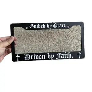 Guided by Grace Christian Themes License Plate Frame with Cross Design and Text automotive accessory