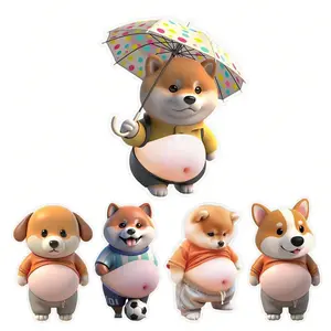 Super Satisfying Shiba Inu Squishy with 3D Puppy Sticker, Tactile Sensory Fidget for Adults, Mindfulness Squeeze Toy to Ease Tension & Calm Anxiety