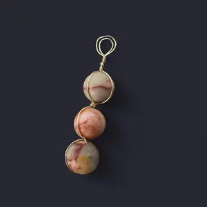 Red Vein Jasper Wire Wrapped Pendant