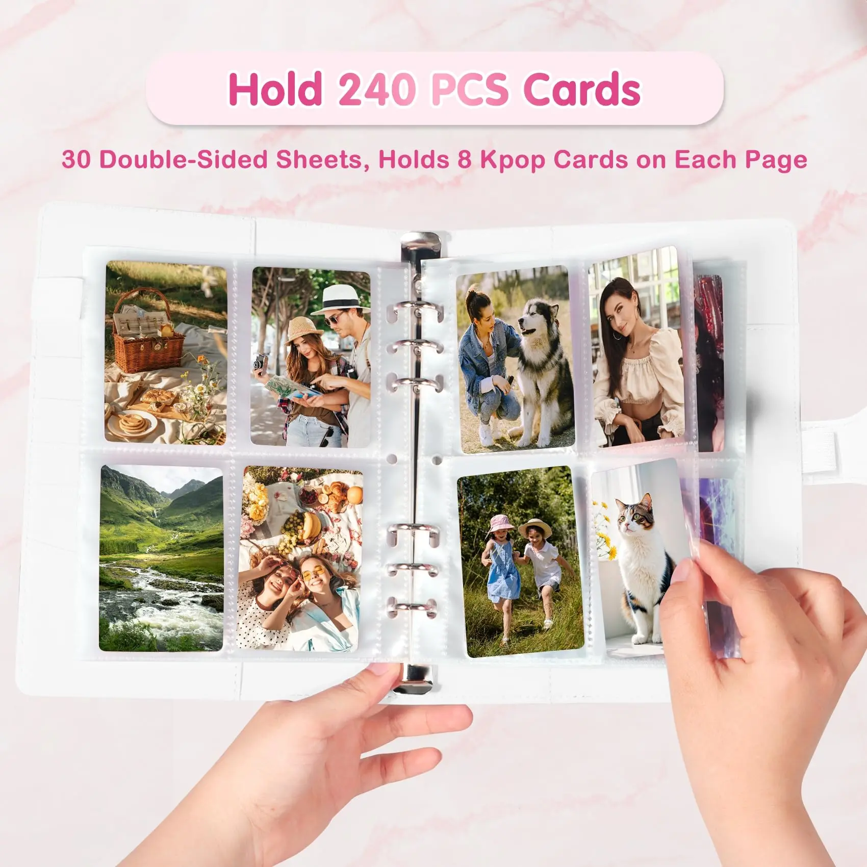 A5 Binder-Kpop Trading Photocard Binder,6 Ring Cards Collector Album With 240 Card Slots, 30 Double-Sided Photocard Sleeves, Pu Leather Album Cover for Organizing Game Cards & Kpop Merch - TikTok Shop A5 Binder-Kpop Trading Photocard Binder,6 Ring Cards Collector Album With 240 Card Slots, 30 Double-Sided Photocard Sleeves, Pu Leather Album Cover for Organizing Game Cards & Kpop Merch - TikTok Shop