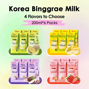 BINGGRAE Korean Banana Flavored Milk - 6 Packs* 6.76fl oz 5 Flavors to Choose [Korea’s No 1 Classic Banana Milk] - Sweet, Smooth & Creamy Texture Milky Dairy Protein