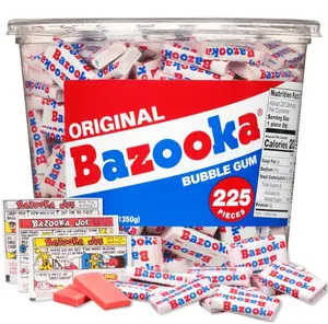 Bubble Gum Individually Wrapped Pink Chewing Gum in Original Flavor - 225 Count Bulk Candy Tub - Fun Old Fashioned Candy for Kids