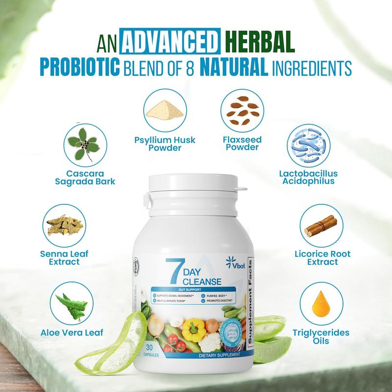 natural 【7-Day Lightness Challenge】Vbot Internal Cleanse - Purifying Formula! Ultimate Herbal Supplement: Senna Leaf, Aloe Vera, Psyllium Husk Powder! Gently cleanses and purifies, promotes healthy elimination. Say goodbye to heaviness! Safe and effective