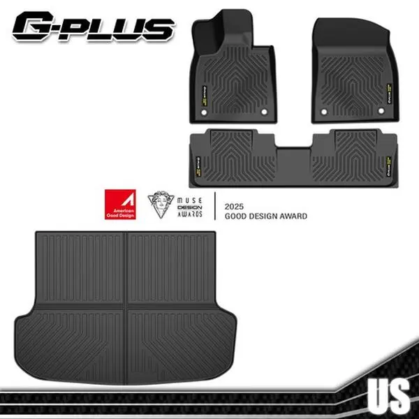 G-PLUS Perfect Fit TPE Floor Mats & Cargo Liner for 2023-2025 Lexus RX350/RX350h/RX500h, All Seasons, Waterproof, Anti-Slip, Increases Friction, Easy Installation, 1st & 2nd Row, Black