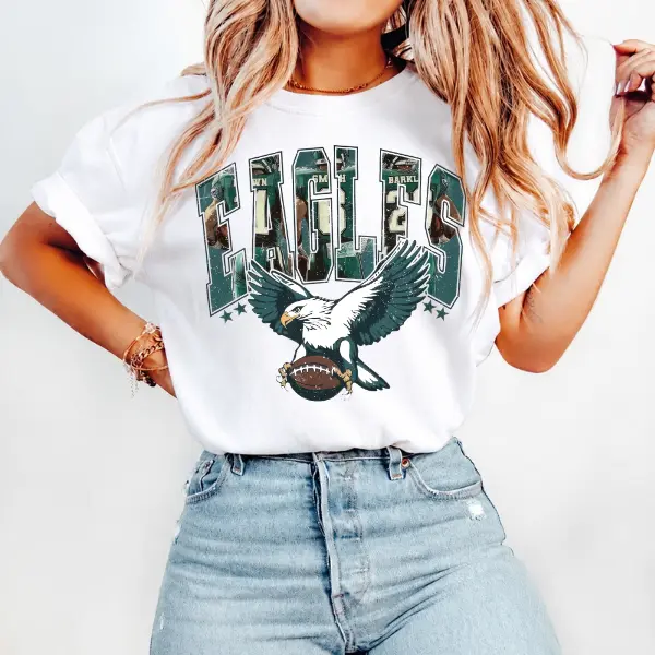 [Comfort Color 1717] Vintage Eagles Comfort Color T-Shirt, Retro Football Shirt, American Eagle Graphic Shirts, Game Day Crewneck