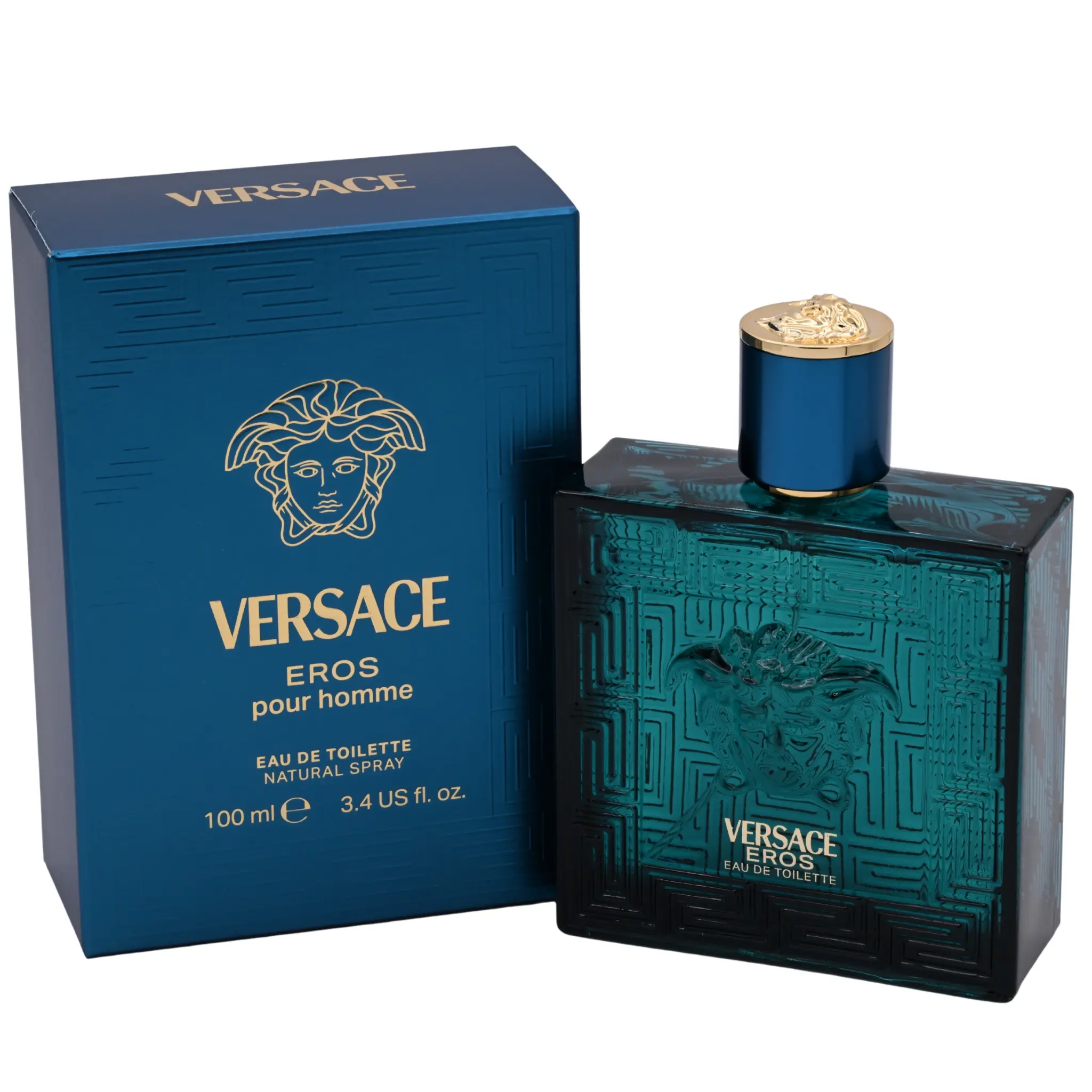 VERSACE Eros Men's EDT Cologne, 3.4oz (3.3oz Equivalent), Cannes Launch, New in Box, Perfume-Inspired Luxe Alcohol-Based Men's Fragrance, Perfume-Inspired Men's Fragrance