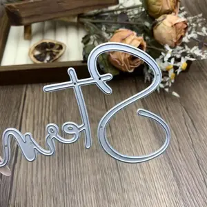 Silver Happy Easter Metal Cutting Dies Stencil Scrapbooking DIY Album Stamp for Making Dies Stencil for Card Making Words Die Cuts for Card Making Flowers Die Cuts Die-Cutting and Embossing