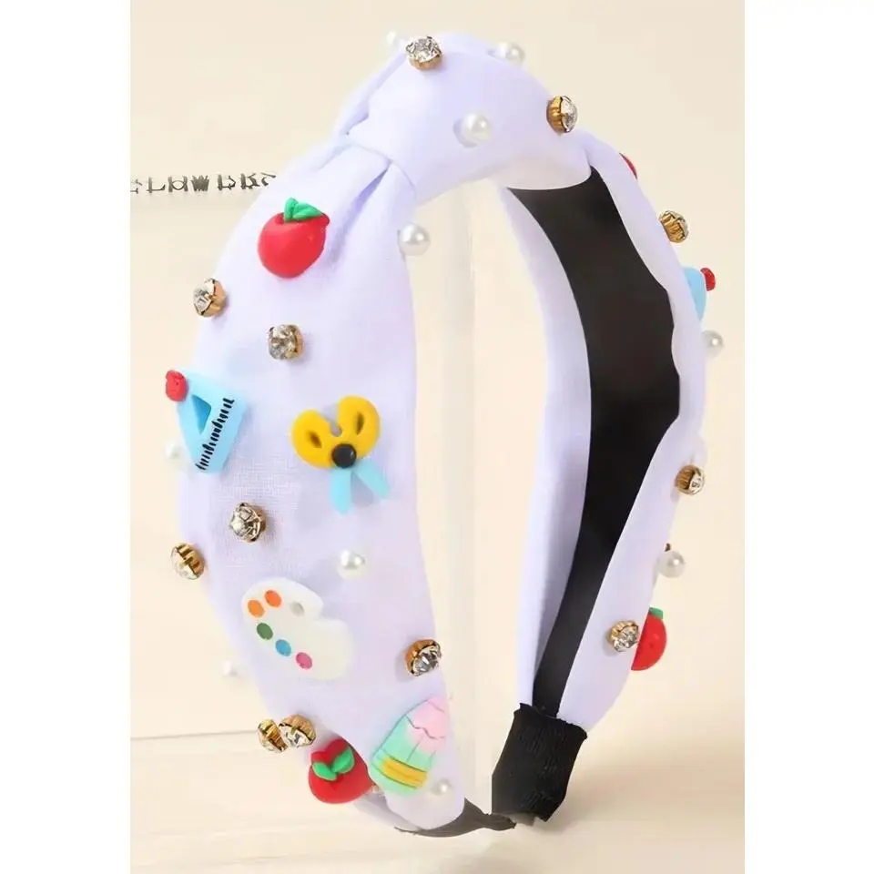 Kids White School Headband