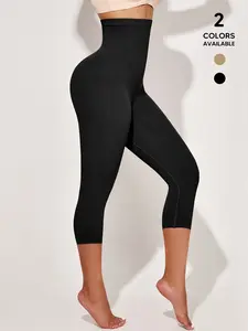 Women's High-Waisted Butt-Lifting Shapewear Leggings, Tummy Control Slimming Capri Pants, Seamless Compression Fit Elastic, Underwear