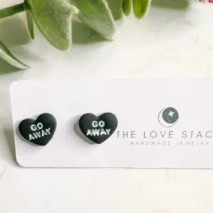 conversation heart earring studs