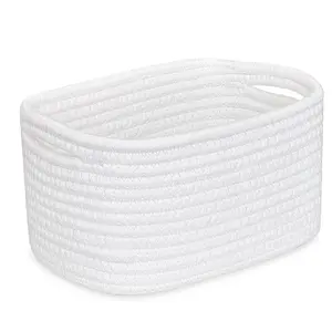 Small Basket, Woven Storage Baskets for Organizing, Toy Basket, Cute Decorative Shelf Closet Organizer, Woven Storage Bins for Baby Nursery, Empty Gift Baskets, 8.7" x 6.3" x 4.72"