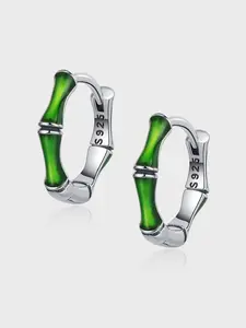 Elegant S925 Silver Bamboo Earrings for Women, Hypoallergenic Jewelry Perfect for Daily Wear, Stylish Chinese Style Design