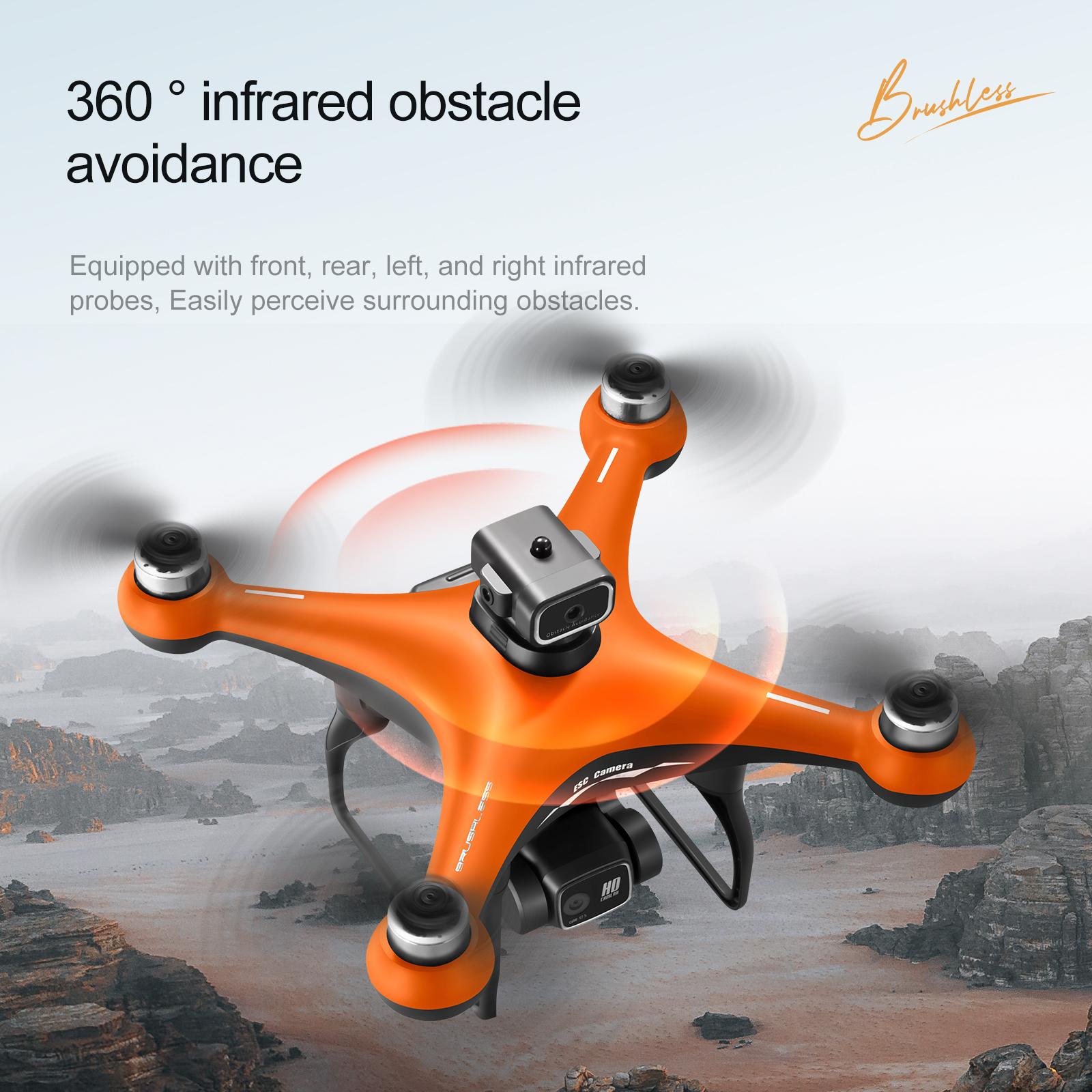 8K  Brushless Motor Drone with Optical Flow Positioning - 2000m Control Range, 100m Flight Height, 7m/s Speed, 244g Lightweight, 2 Batteries, 90° Adjustable Camera & LED Nightlight
