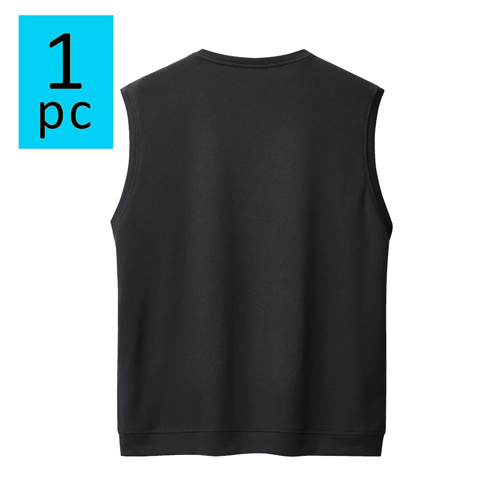 New men’s casual sleeveless tank top for summer—thin athletic vest/T-shirt with pockets; crew-neck sleeveless tank suitable for marathon, track, and fitness; ideal for everyday outdoor wear in spring and summer; men’s tops.
