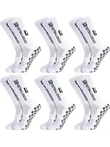 Men's Anti-Slip Football Socks, Sports Socks with Non-Slip Rubber Padding, Ideal for Soccer and Basketball, Soccer Grip Socks