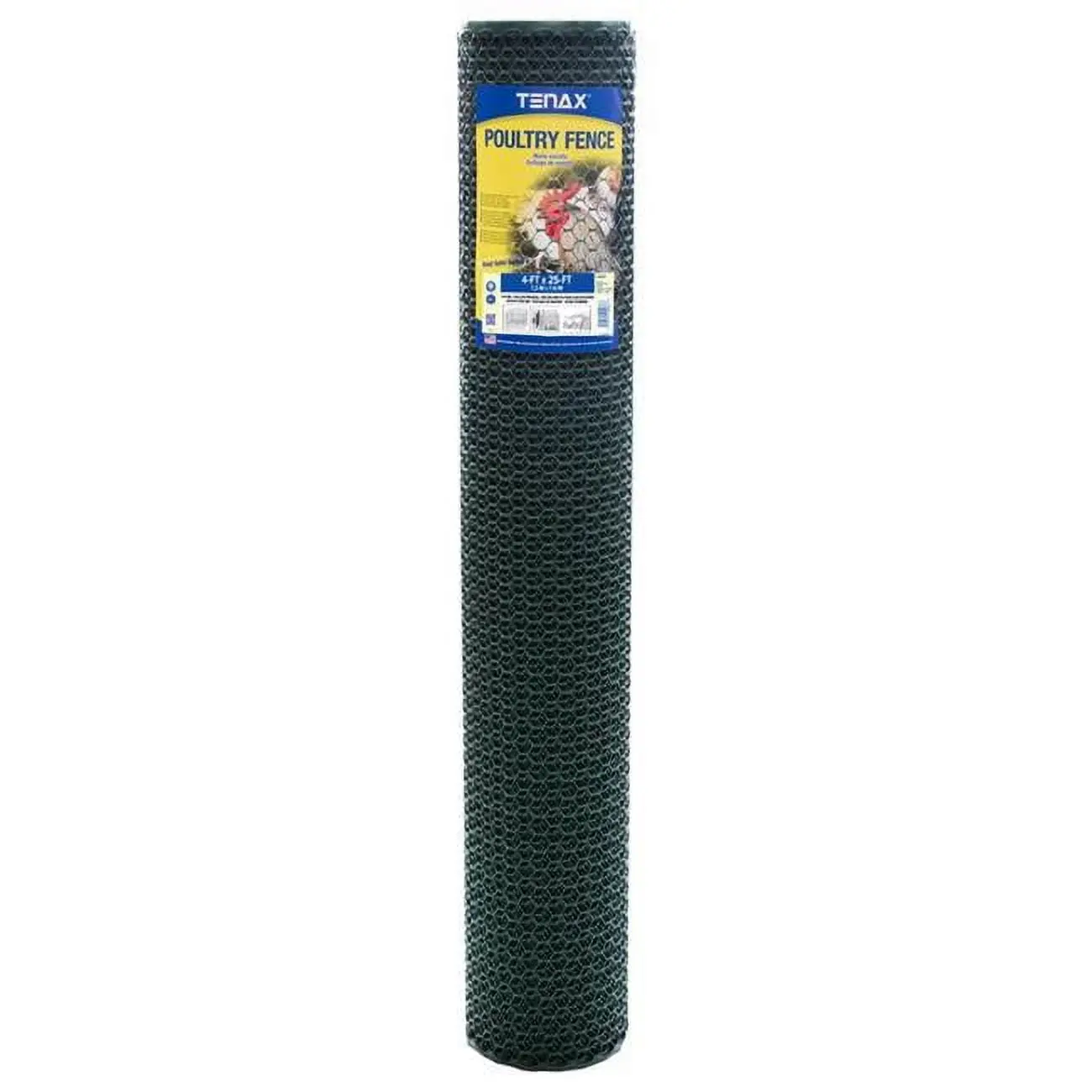 4 x 25 ft. Polyethylene Poultry Fence, Green - 0.75 in., Outdoor, Poultry Containment