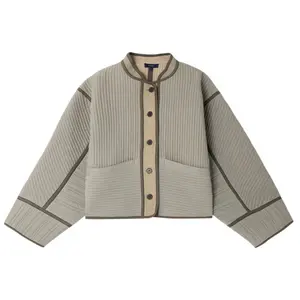 Quilted Patchouli Jacket in Green and Beige, from Soeur
