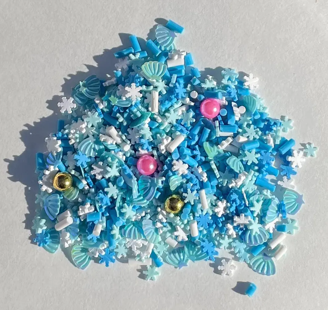 Seashells and sprinkles polymer clay mix  - Fimo Mix Pieces