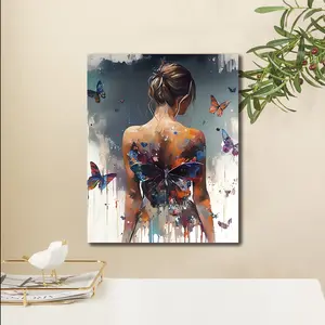1PCS Woman's Back- 16x20 Inch - Frameless - For Art Students DIY Digital Painting Kit - Professional Paintings - Paint by Numbers - Handcraft Art Set - Acrylic Painting, Diy Decorative Painting - For Home Wall Decoration and Gifts - Frame Not Included