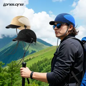 LongLong Breathable Sun Sports Cap Adjustable Quick-Dry Baseball Cap Lightweight Skull Cap Ultralight Trucker Hiking Cycling Surfing Hat