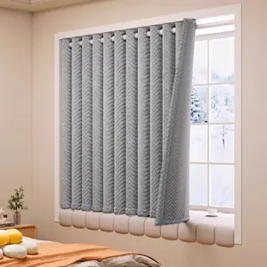 Winter Insulated Windproof Curtain, Full Light Blocking, Noise Reduction, Iron Ring Processing, Suitable for Living Room Bedroom, Room Decoration