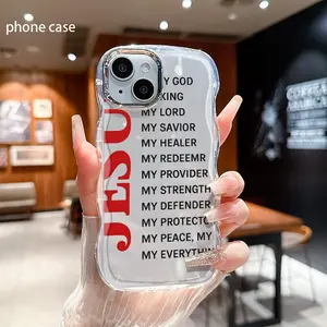 Aesthetic Christian TPU Smartphone Case with Faith Quote "Jesus Is My God King Lord Savior Healer Redeemer", Stylish Protective Cellphone Accessory, Gift for Girlfriend, Compatible with iPhone 11-17, Accessories