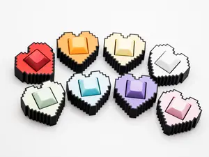 Retro Pixel Art Heart Mechanical Switch Fidget Toy w/ Adjustable Wrist Strap | Stim Toy, Stress Relief, ADHD