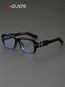 Square Frame Metal Carving And Stitching Glasses Can Be Used By Both Men And Women Fashionable Glasses With Rich Texture