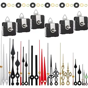 6 count Clock Mechanism Replacement Kit with 9 Pack Clock Hands, Silent Sweep Clock  Kit  Operated for Clock Repair DIY Replacement, Custom Clock