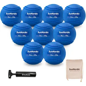 9 Pack Weighted Baseballs Set (16 oz) - Weighted Baseballs for Hitting Training & Improved Power - Pitching Training Baseball for All Skill Levels Autographed Vintage Little League