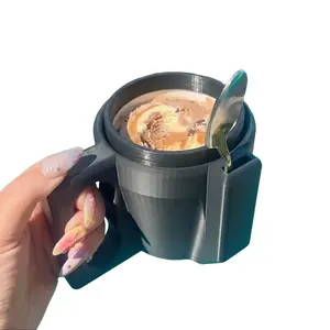 VEXXIA Ergonomic Ice Cream Pint Holder - Insulated Desk Sleeve with Utility Handle