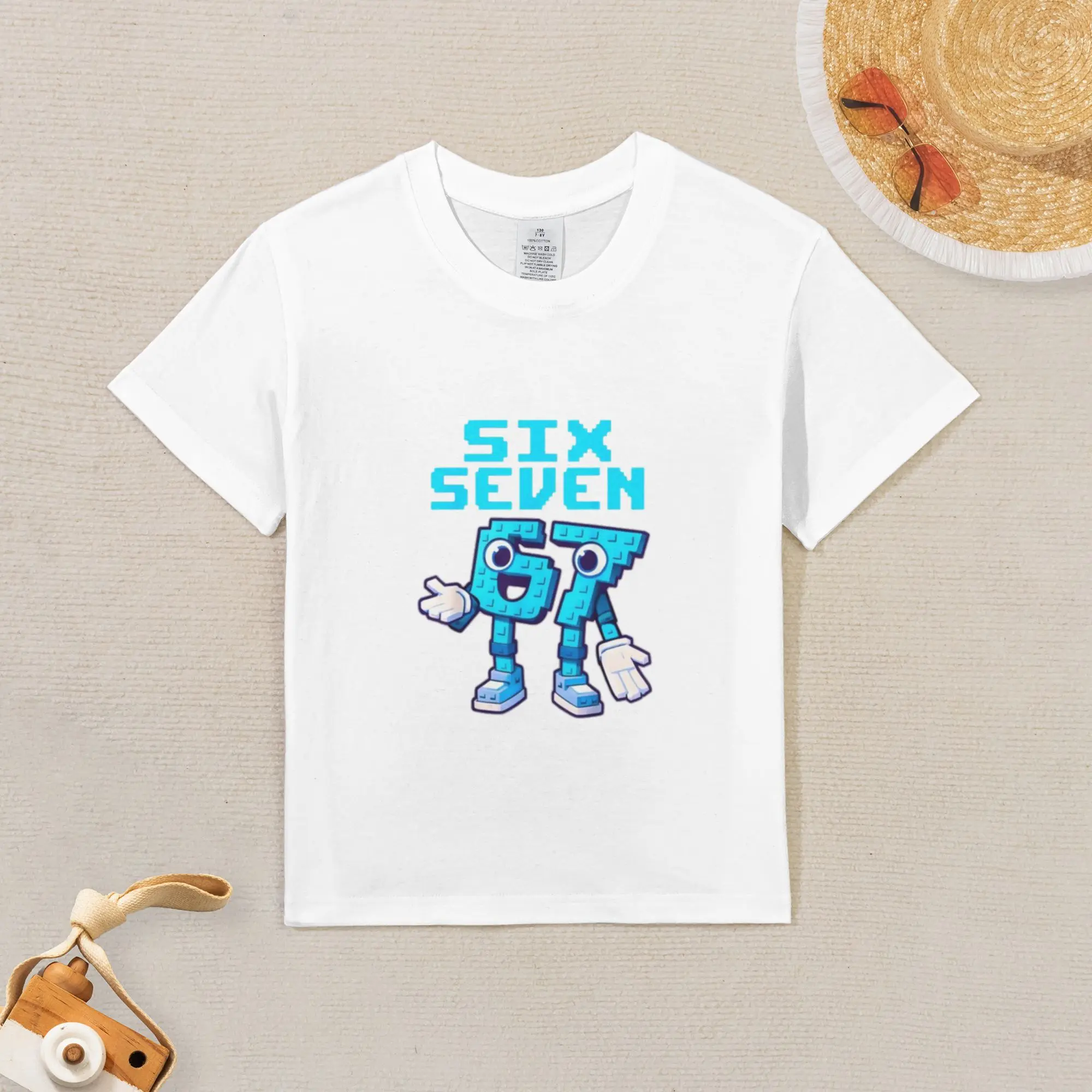 Boy's 67 Emoji Gesture Robot Number Character Mech Blue Lightning